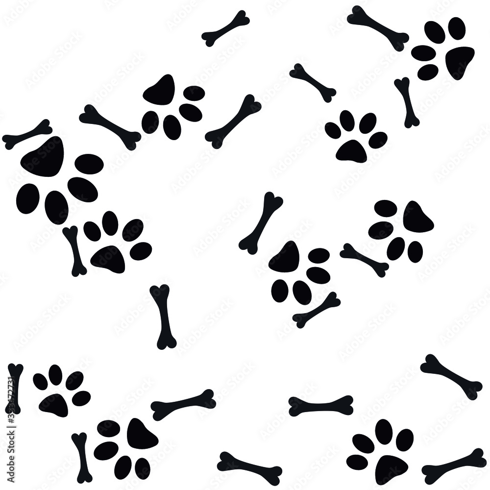 Animal bone, paw, vector, art, illustration Animal bone, paw, vector, art, illustration