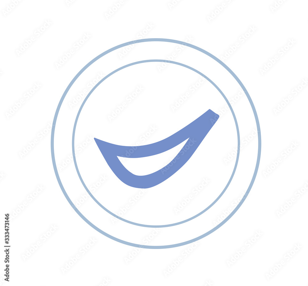 Hand drawn smile logo in a circle. Icon, symbol. Vector illustration. Hand drawn smile logo in a circle. Icon, symbol. Vector illustration.