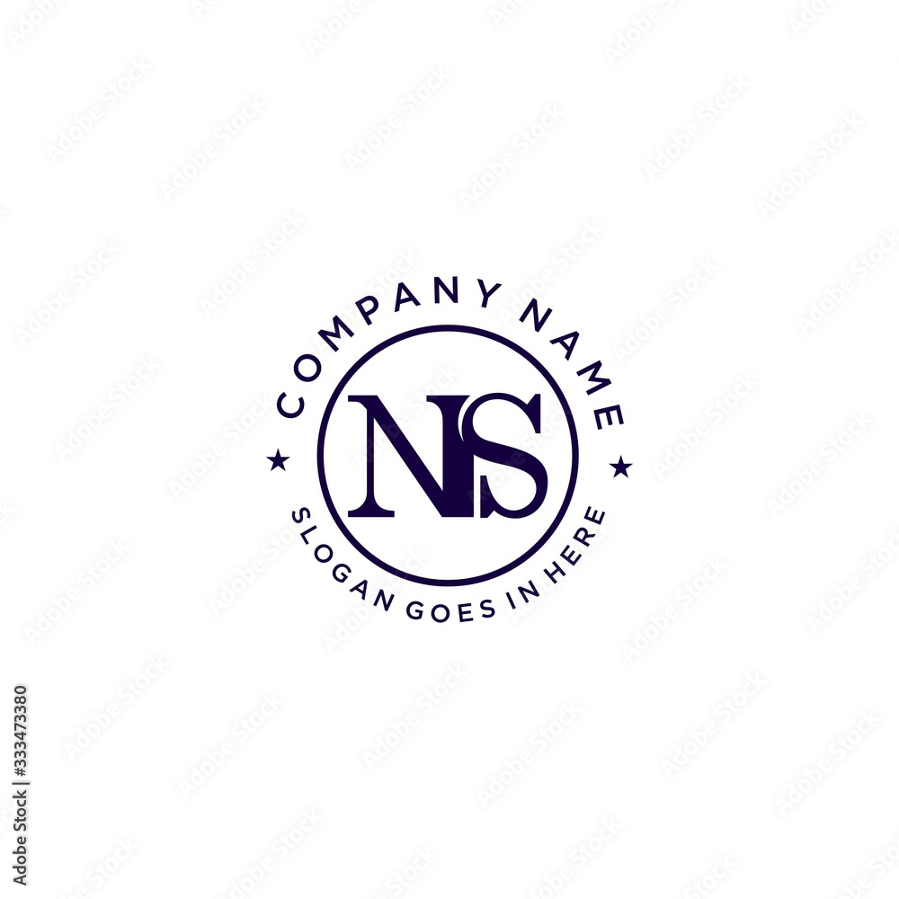 Elegant NS Initials Logo . Classic and Minimalist Design for Luxury Fashion Branding Elegant NS Initials Logo . Classic and Minimalist Design for Luxury Fashion Branding