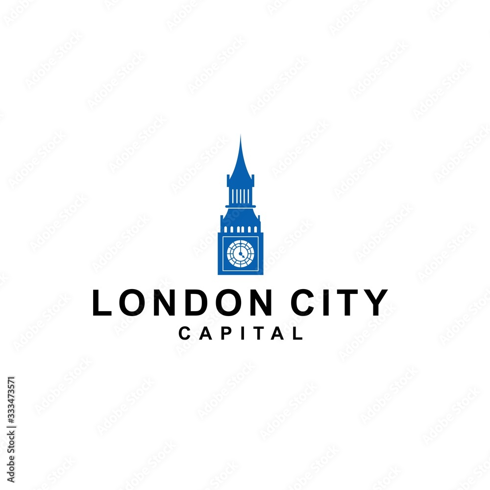 london city capital icon logo design vector image illustration