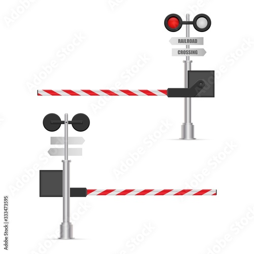 Railway barrier vector illustration isolated on white background