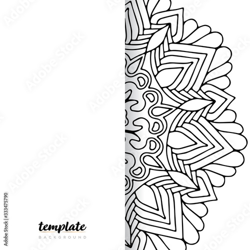 Mandala white background. Round floral ornament