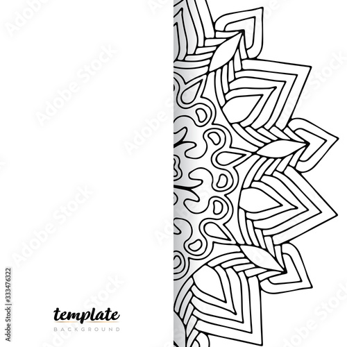 Mandala white background. Round floral ornament