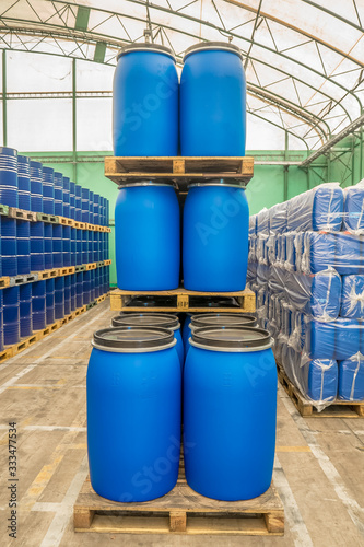 oil barrels or chemical drums stacked up