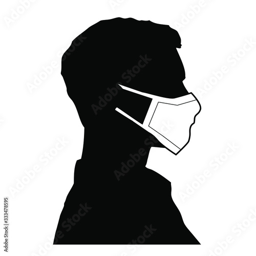 Man with a infection mask vector illustration