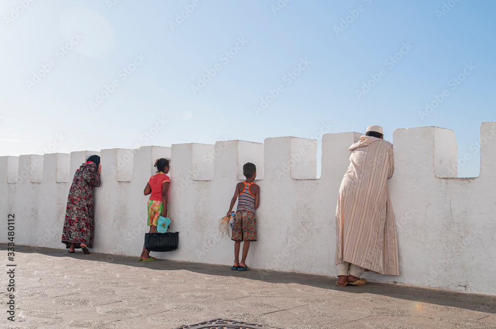 FAMILY PEOPLE LOOKING IN MOROCCO