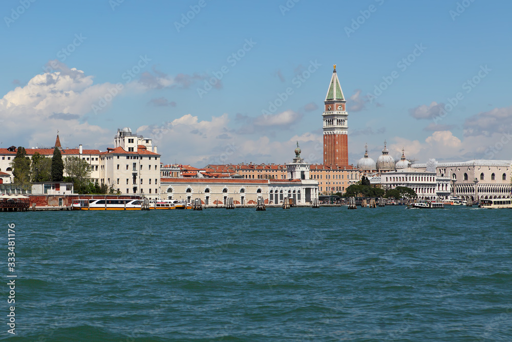 A view of Venice from the sea.