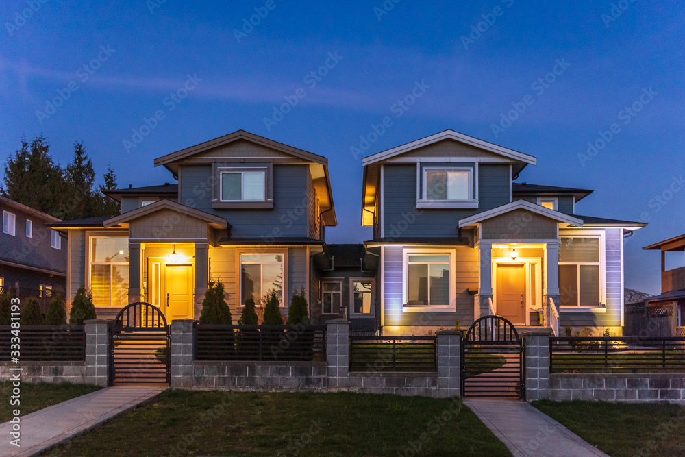 Luxury house at night in Vancouver, Canada. Luxury house at night in Vancouver, Canada.