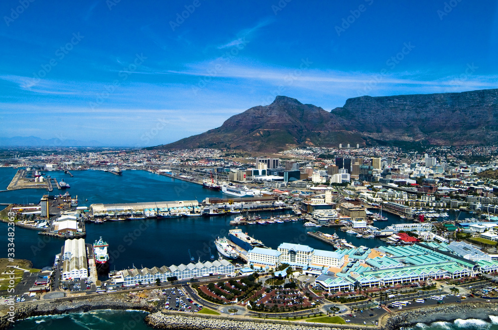 Cape Town and Table Mountain aerial view
