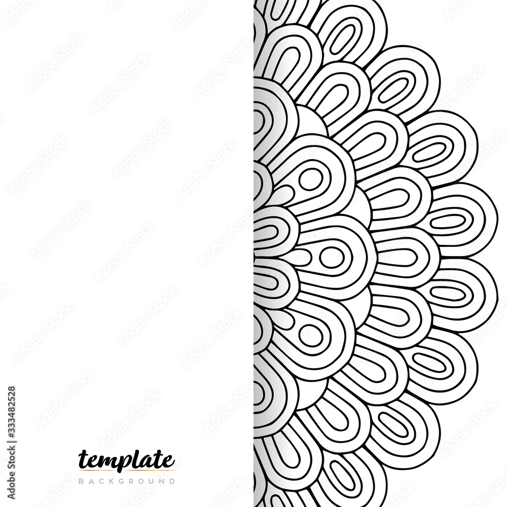 Mandala white background. Round floral ornament Mandala white background. Round floral ornament