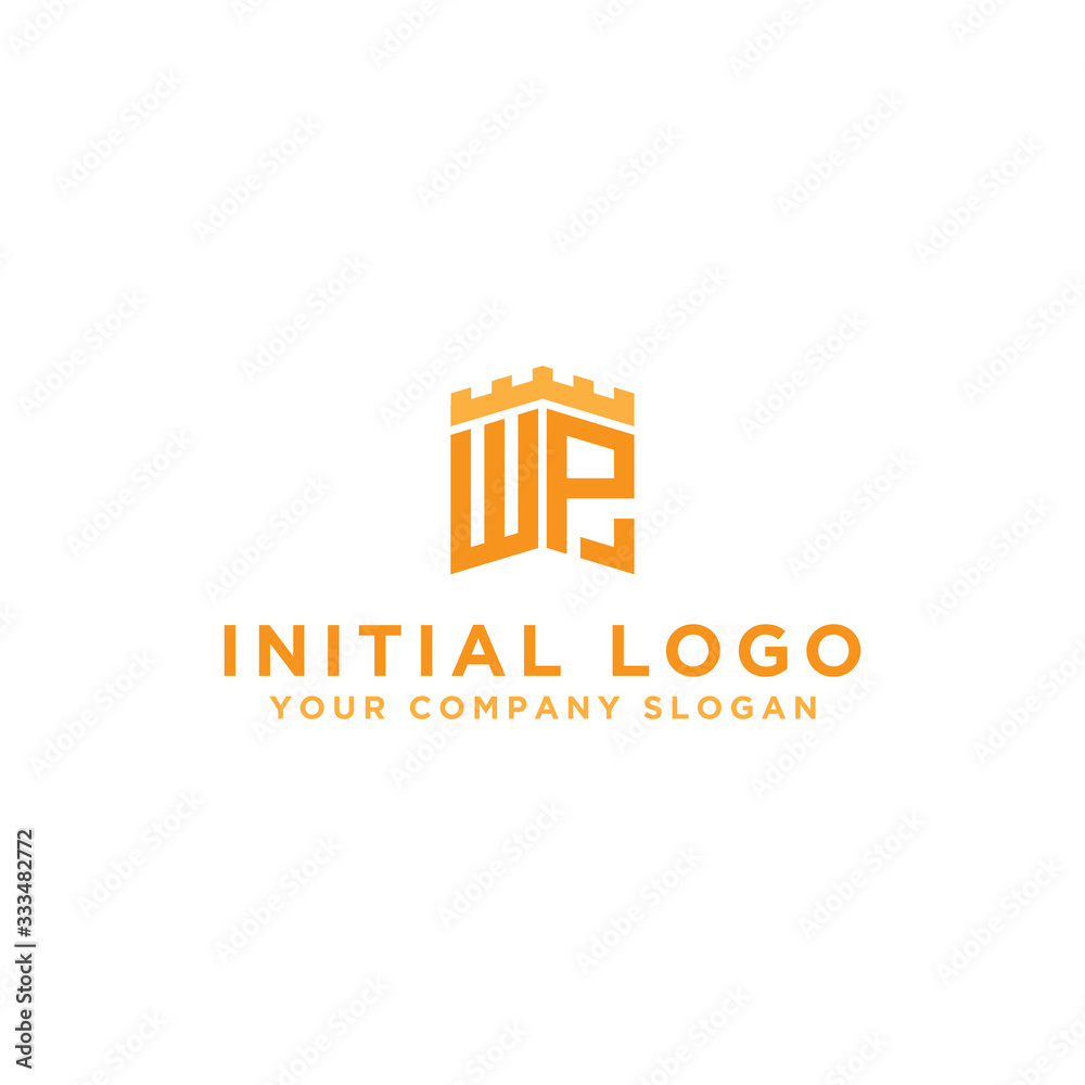 Fototapeta premium inspiring logo designs for companies from the initial letters of the WP logo icon. -Vectors