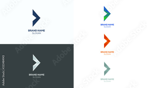 Abstract Greater Than and V Letter Logo Design Template Pro Vector Illustration