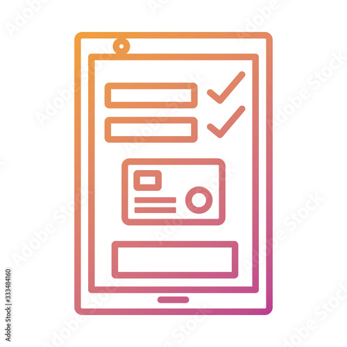 credit card and smartphone payment online line degradient style