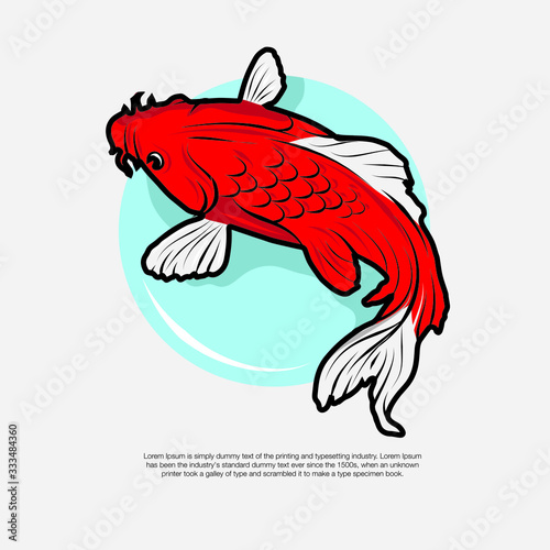 Koi fish drawing vector illustration. Good for pond or koi farm and any japanese element.