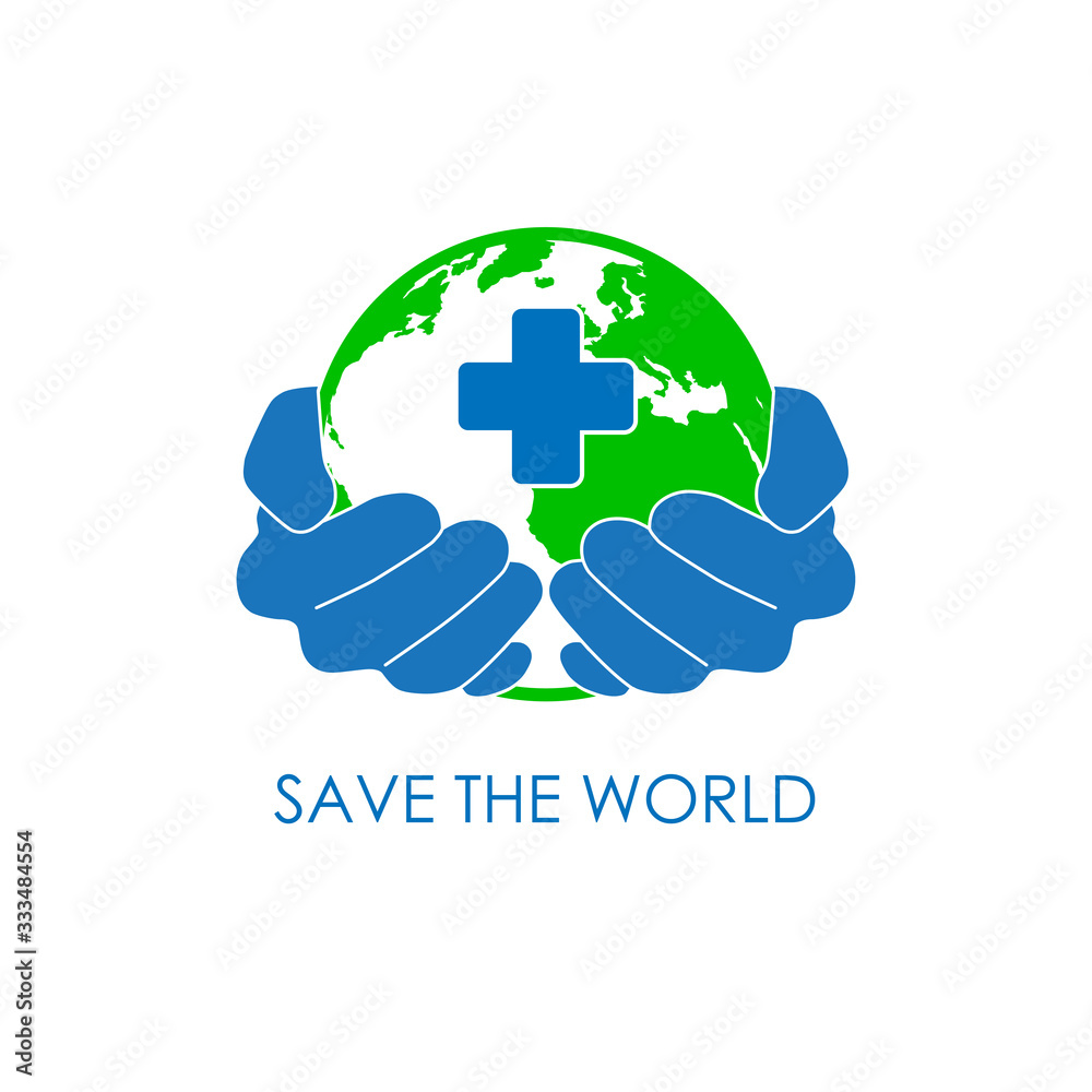 Fototapeta premium World medical icon logo vector graphic design