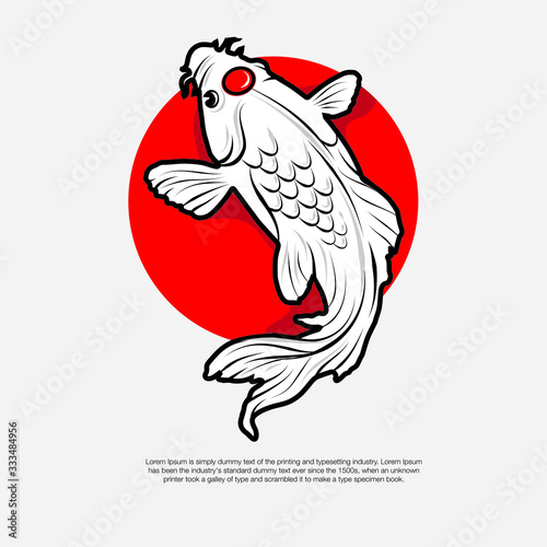 Koi fish drawing vector illustration. Good for pond or koi farm and any japanese element.