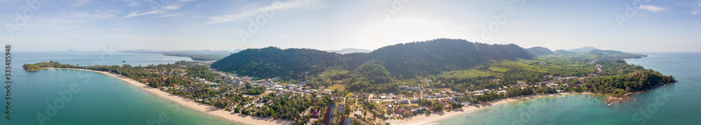 Aerial from drone, Landscape of Klong Dao Beach at Lan ta island south of Thailand