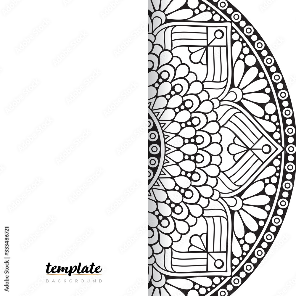 Obraz premium Mandala white background. Round floral ornament