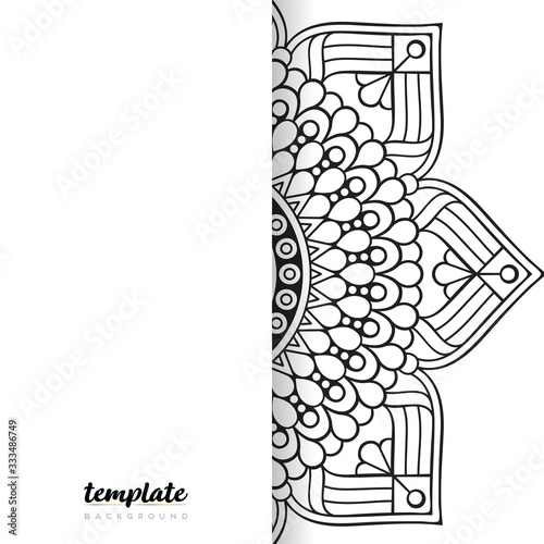 Mandala white background. Round floral ornament
