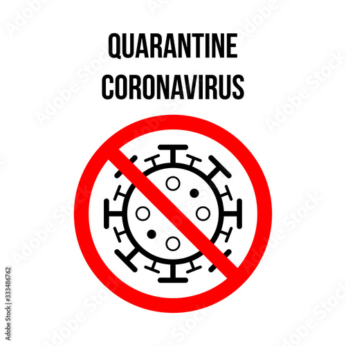Black silhouette of a coronavirus sign. Vector illustration isolated on a white background. Coronavirus in China