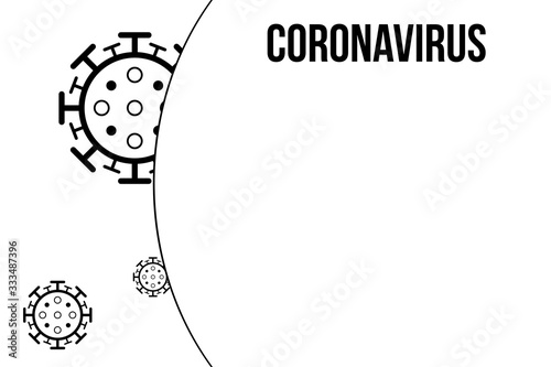 Coronavirus or Covid-19 concept with copyspace. Vector illustration isolated on a white background