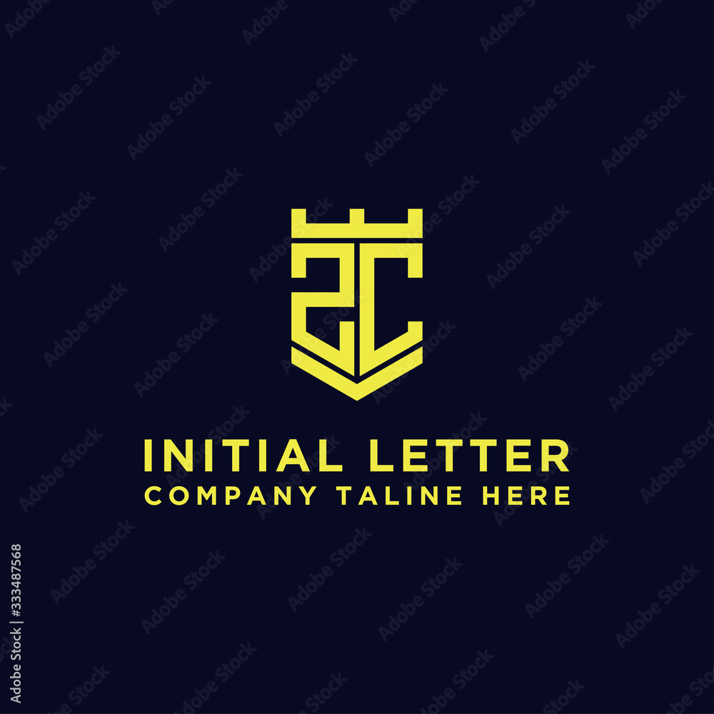 Obraz premium inspiring logo designs for companies from the initial letters of the ZC logo icon. -Vectors