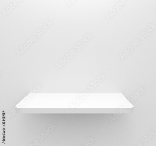 Wallpaper Mural White shelf on wall, 3D rendering Torontodigital.ca
