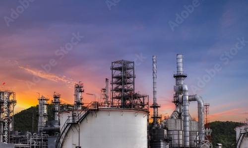 Industrial area, oil refining equipment, industrial refinery pipeline shutdown, oil pipeline with valves in large oil refinery