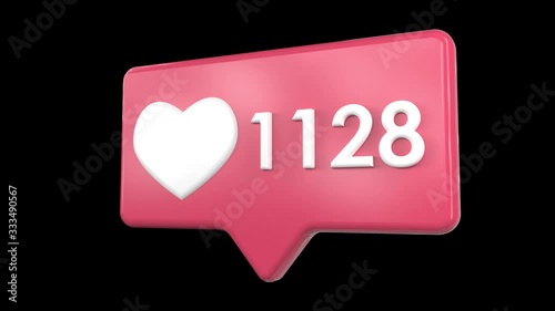 Social media icon. Concept Followers increasing notification. 3D render with alpha matte