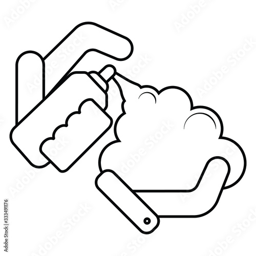 Shaving icons. A bottle of shaving foam vector