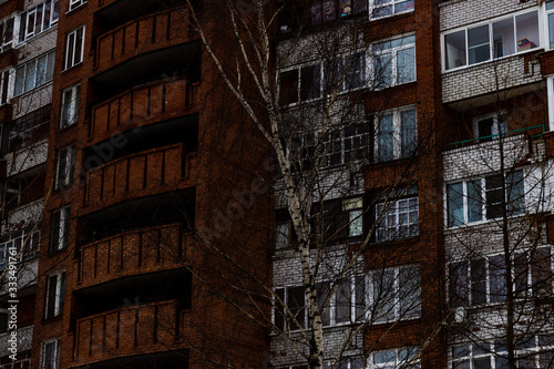 Yaroslavl, Kalinina street / Russia - 6 January 2020: The city is hiding in the courtyards.