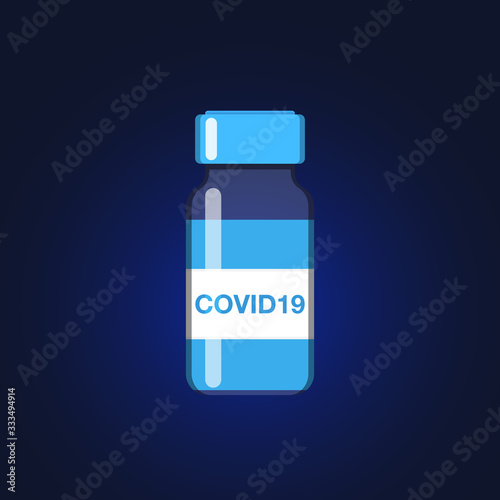 Syringe ampule icon. Flat illustration of syringe ampule vector. 2019-nCoV Novel Coronavirus vaccine.