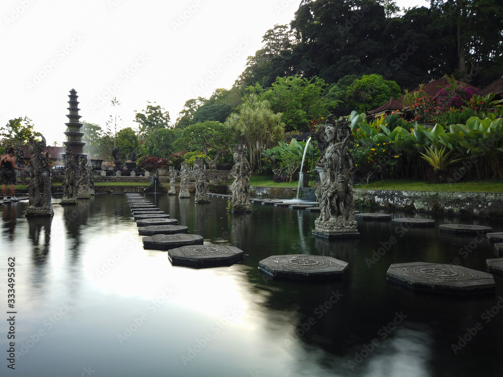 Beautiful water temple in Bali Tirta gangga long exposure
