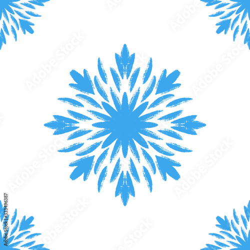 Blue winter seamless pattern, doodle elements for wrapping paper and textile.