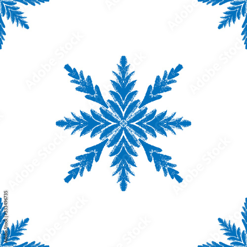 Blue winter seamless pattern, doodle elements for wrapping paper and textile.
