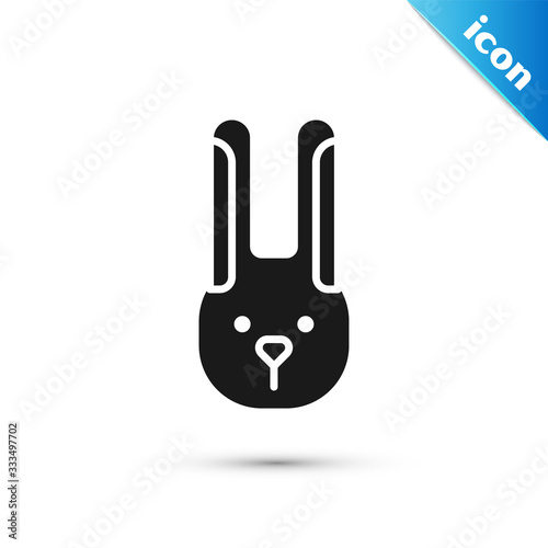 Grey Rabbit with ears icon isolated on white background. Magic trick. Mystery entertainment concept. Vector Illustration