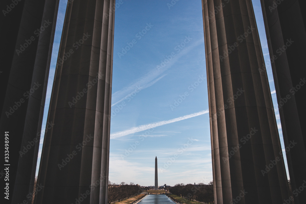 Blick vom Lincoln Memorial auf das Washington Monument Blick vom Lincoln Memorial auf das Washington Monument