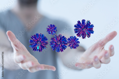 Coronavirus abstract background. Medical Genetics Bacteriological Microorganism..