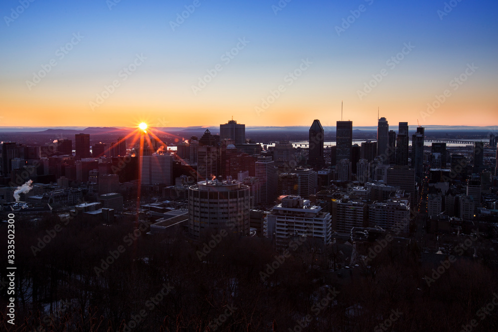 Sunrise over Montreal, Quebec, Canada