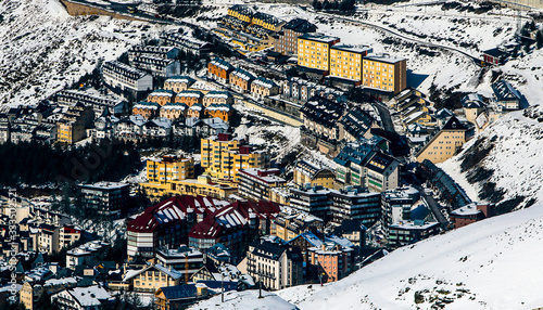 SIERRA NEVADA, SPAIN - FEBRUARY 10: The ski resort of Sierra Nevada is one of the best in Spain for winter sports.