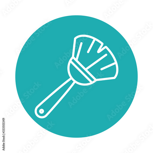 hand broom icon, block style