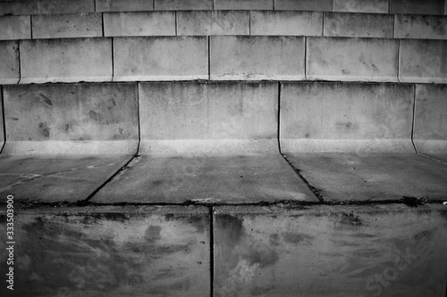 Abstract black and white retro background concrete staircase architecture detail