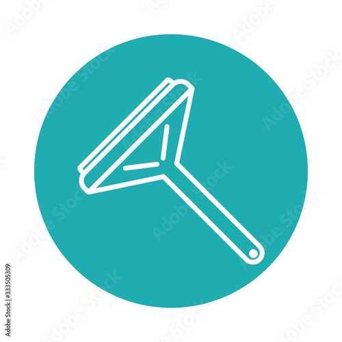 cleaning sqeegee tool icon, block style