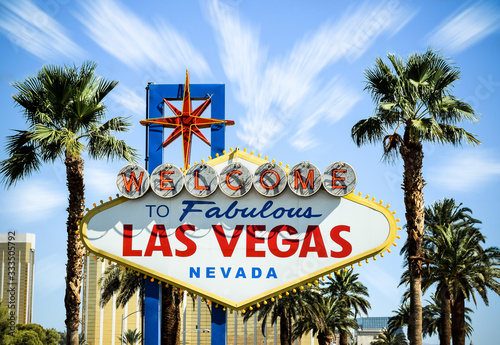 Las Vegas Sign  Nevada - sky blurry