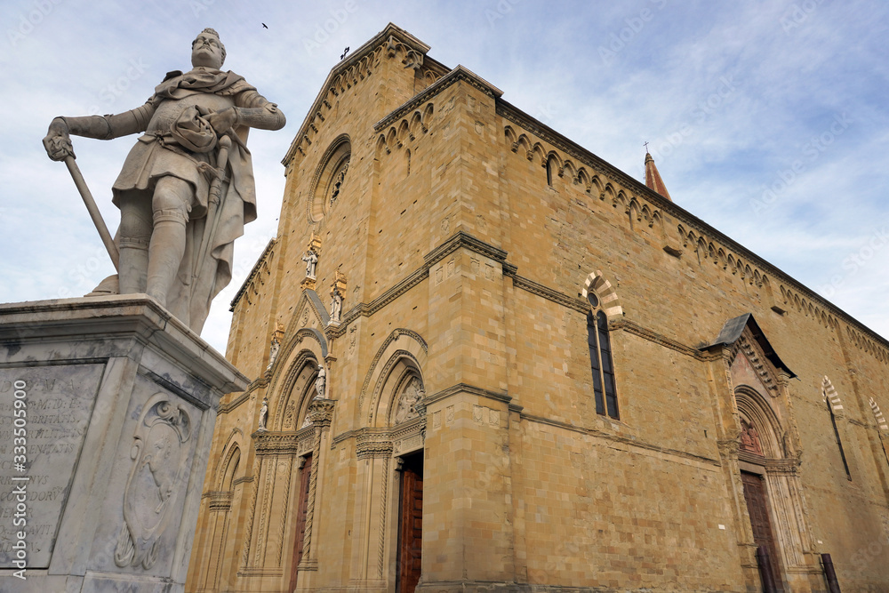 Europe, Italy , Tuscany march 2020 , The Cathedral of Saints Pietro and Donato is the main Catholic place of worship in the city of Arezzo , Maremma Toscana