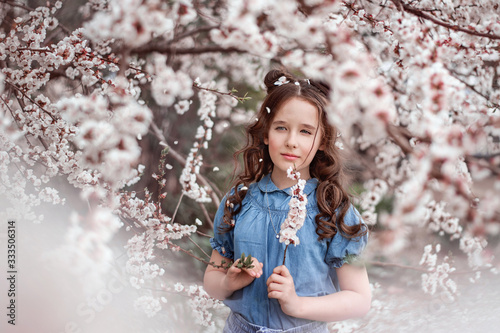 girl in a flowery garden