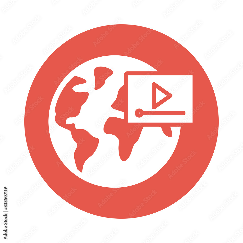 earth planet with media player education online block style earth planet with media player education online block style