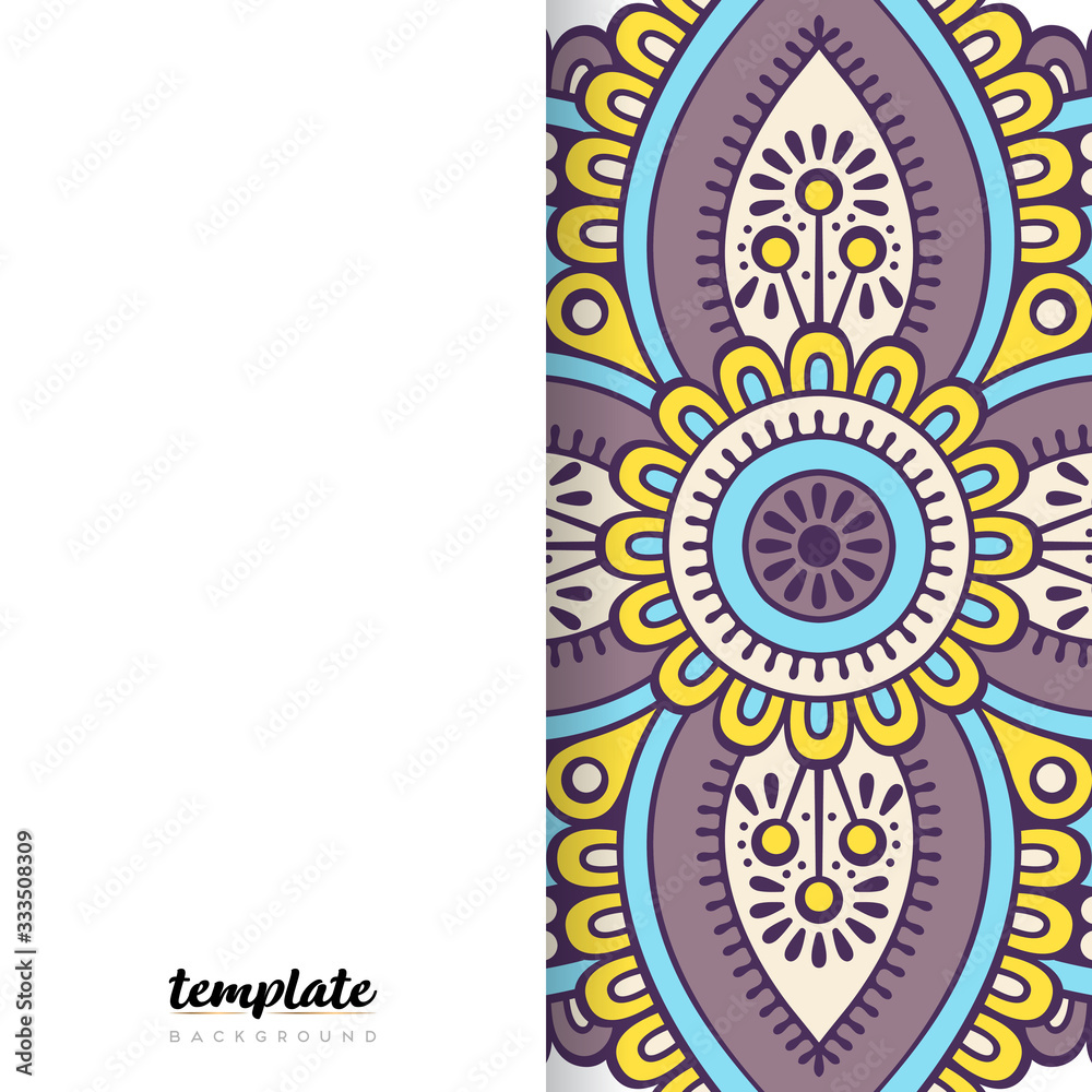 Fototapeta premium Mandala white background. Round floral ornament
