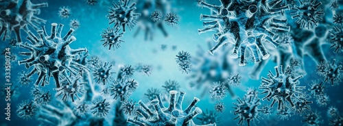 Image of flu COVID-19 virus cell. Coronavirus Covid 19 outbreak influenza background.