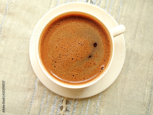 cup of coffee on table 